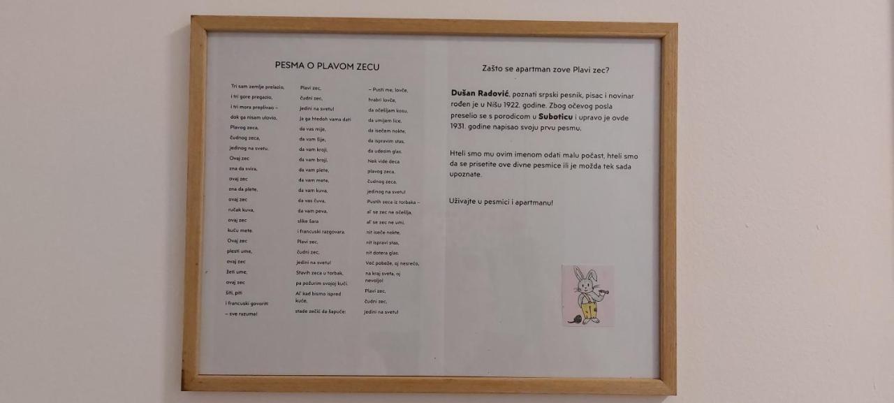Plavi Zec Lägenhet Subotica Exteriör bild